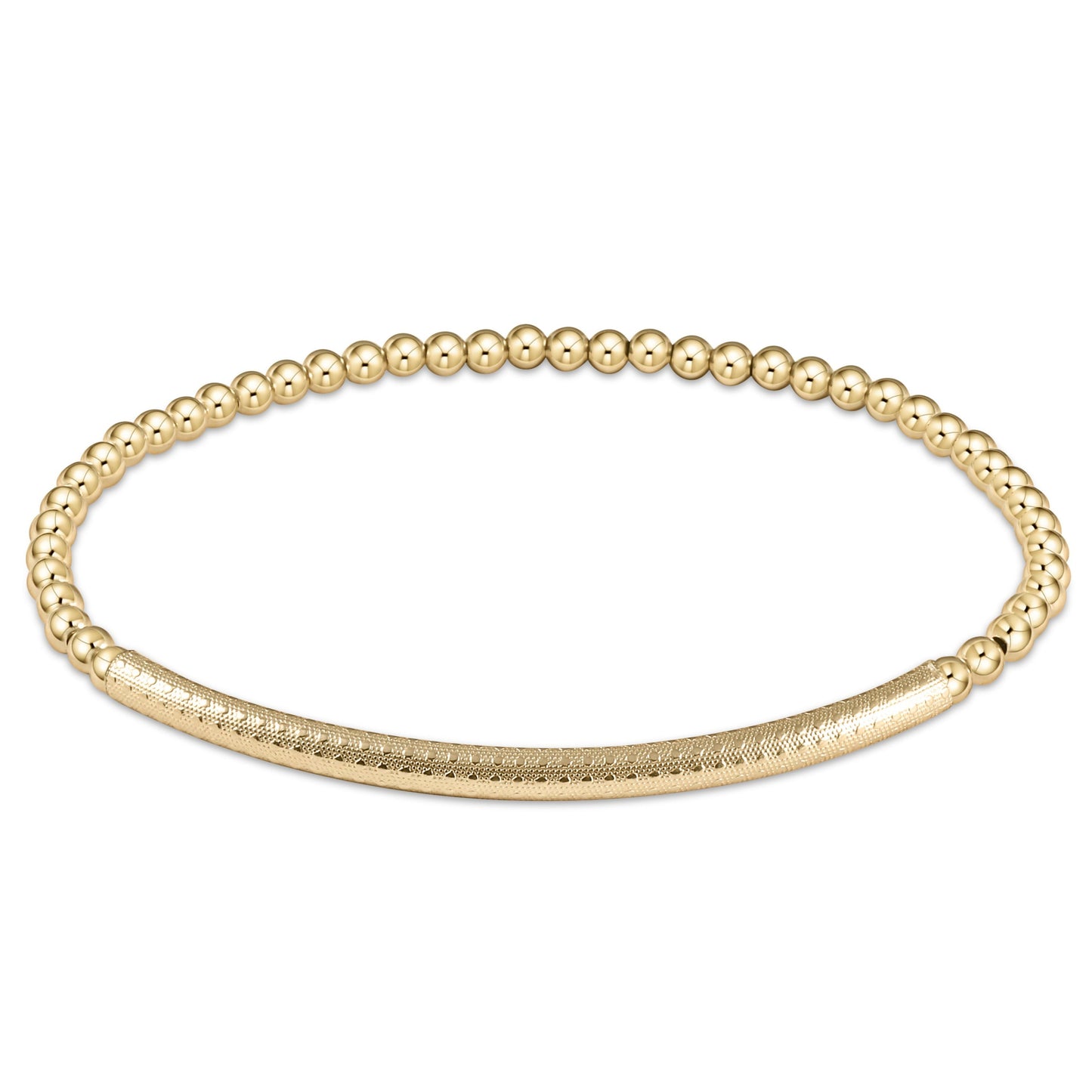 Bliss Bar Textured 3mm Bead Bracelet - Gold
