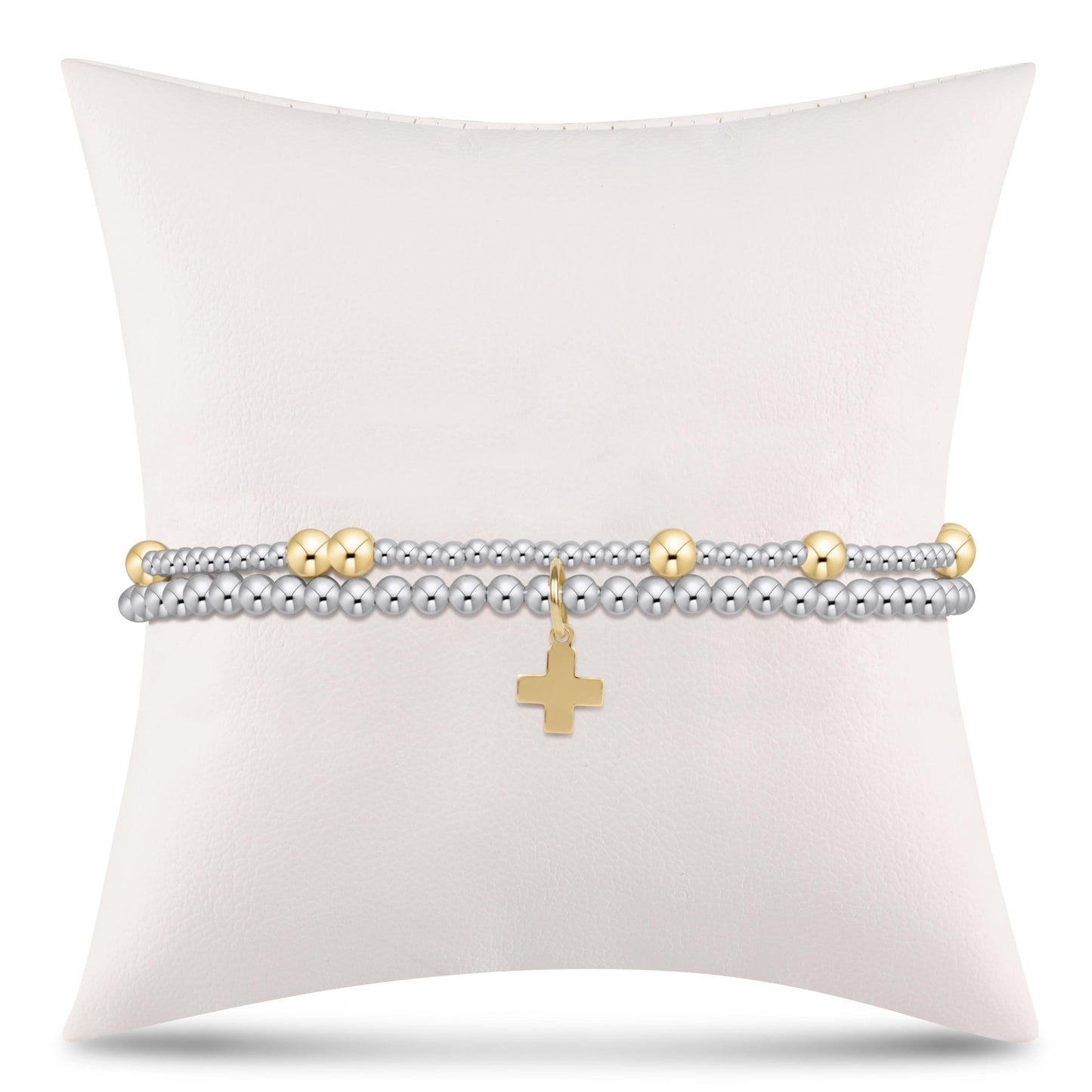 full of hope stack - mixed metal - signature cross charm