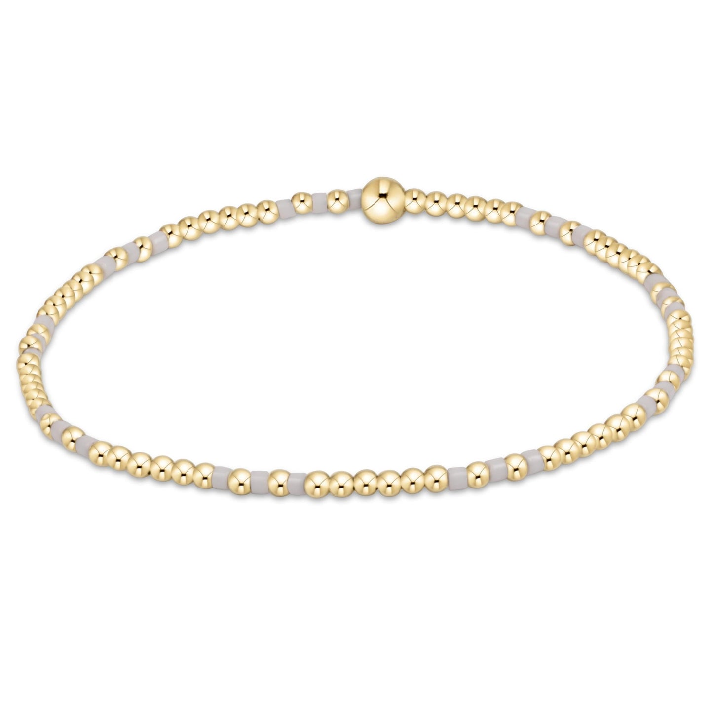 Hope Joy Pattern 2mm Bead Bracelet - White