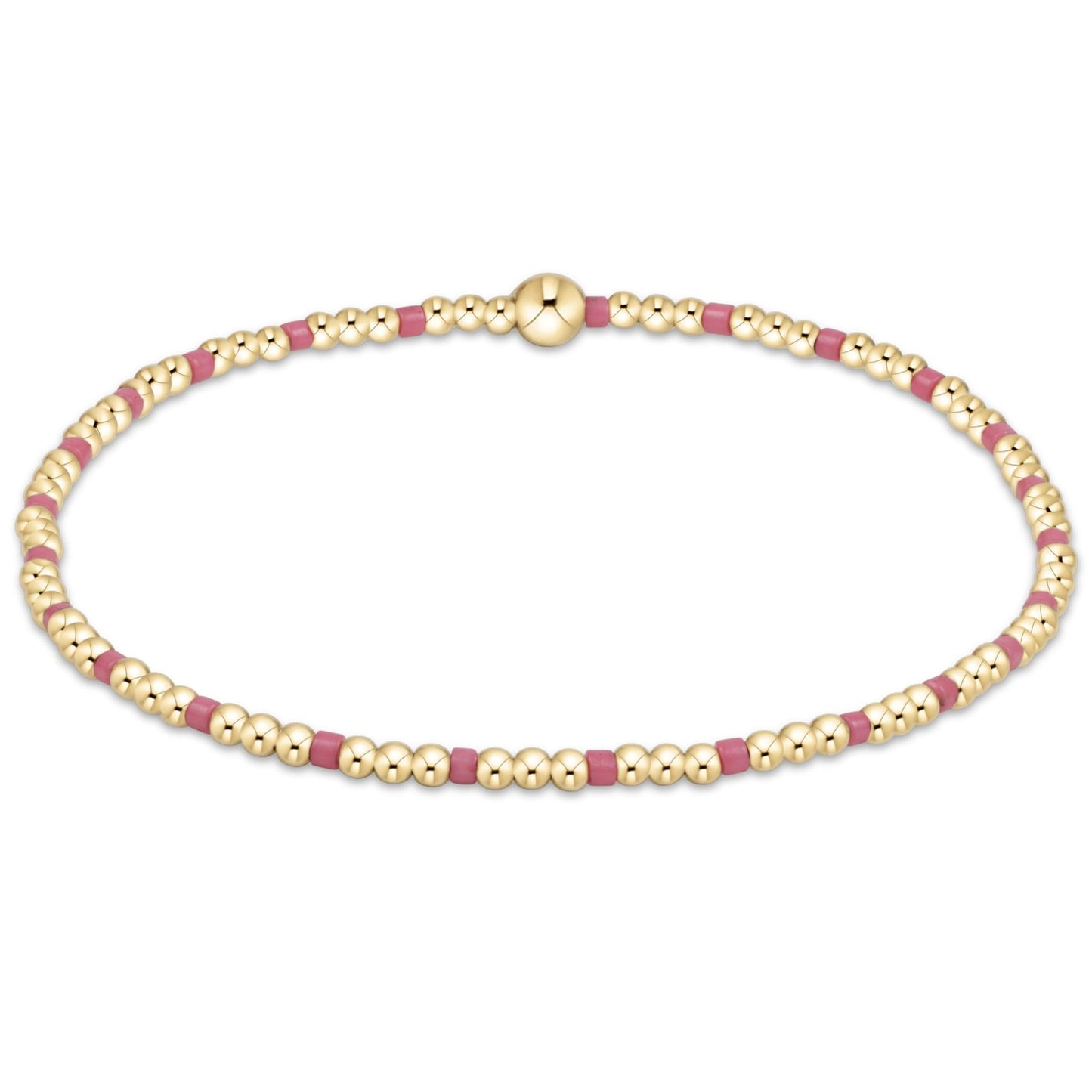 Hope Sincerity Pattern 2mm Bead Bracelet - Bright Pink