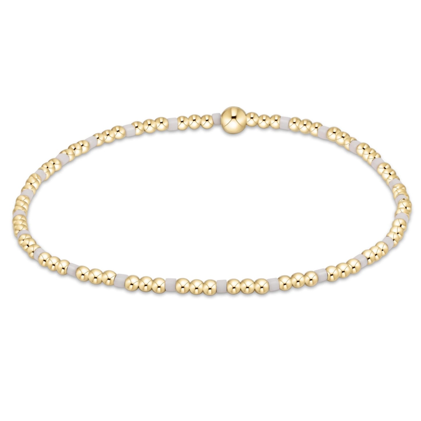 Hope Sincerity Pattern 2mm Bead Bracelet - White