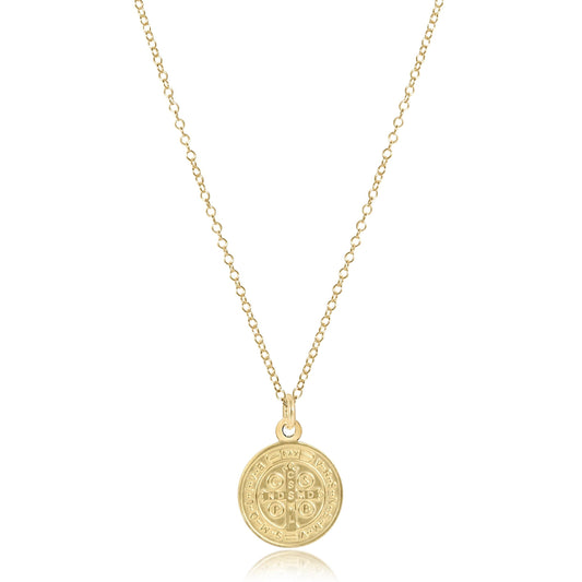 16" Necklace Gold - Blessing Gold Disc