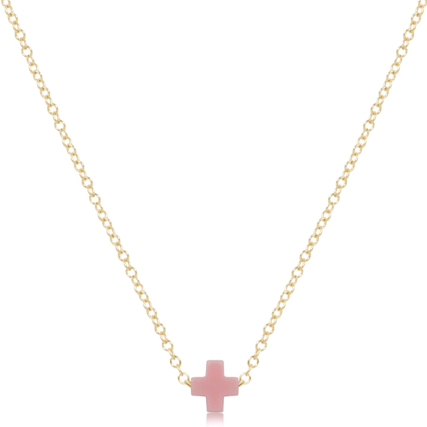 16" Necklace Gold - Signature Cross Small