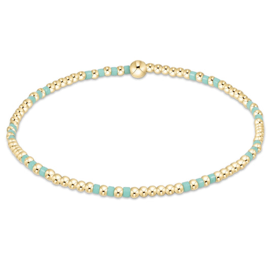Hope Joy Pattern 2mm Bead Bracelet - Mint