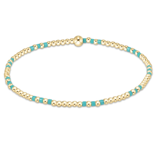 Hope Joy Pattern 2mm Bead Bracelet - Turquoise