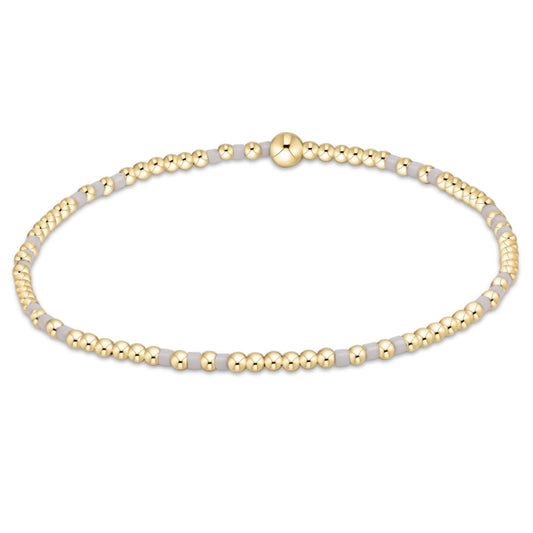 Hope Joy Pattern 2mm Bead Bracelet - White