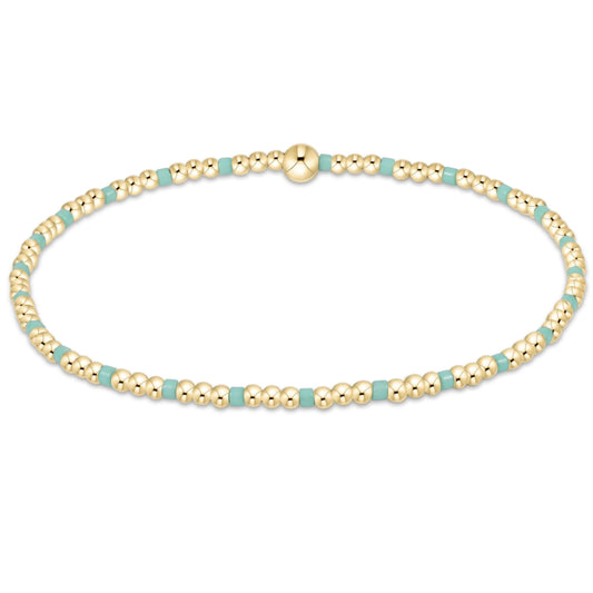 Hope Sincerity Pattern 2mm Bead Bracelet - Mint