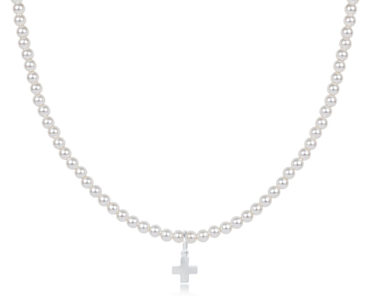 Choker Classic Pearl 3mm Bead - Signature Cross Sterling Charm